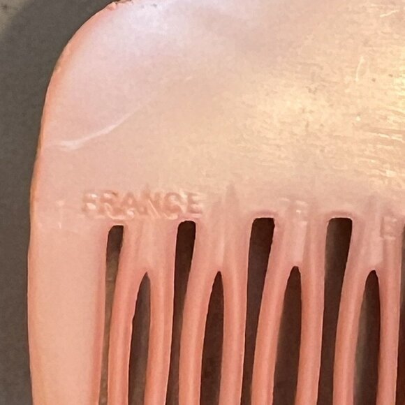 Vintage French 80s Hair Comb Pink Made In France 2.75" - Picture 3 of 6